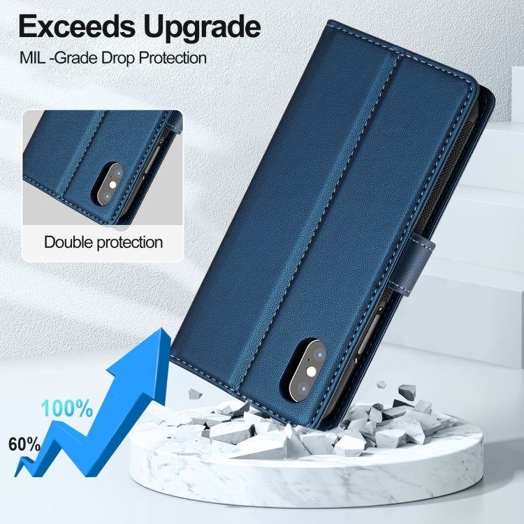 For iPhone XS Max LC.IMEEKE L2 Series Detachable Magsafe PU Phone Case with Lanyard(Blue) - More iPhone Cases by LC.IMEEKE | Online Shopping UK | buy2fix