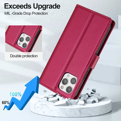 For iPhone 12 / 12 Pro LC.IMEEKE L2 Series Detachable Magsafe PU Phone Case with Lanyard(Red) - iPhone 12 / 12 Pro Cases by LC.IMEEKE | Online Shopping UK | buy2fix