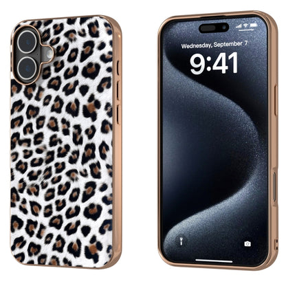 For iPhone 16 Nano Plating Leopard Print Phone Case(Silver) - iPhone 16 Cases by buy2fix | Online Shopping UK | buy2fix