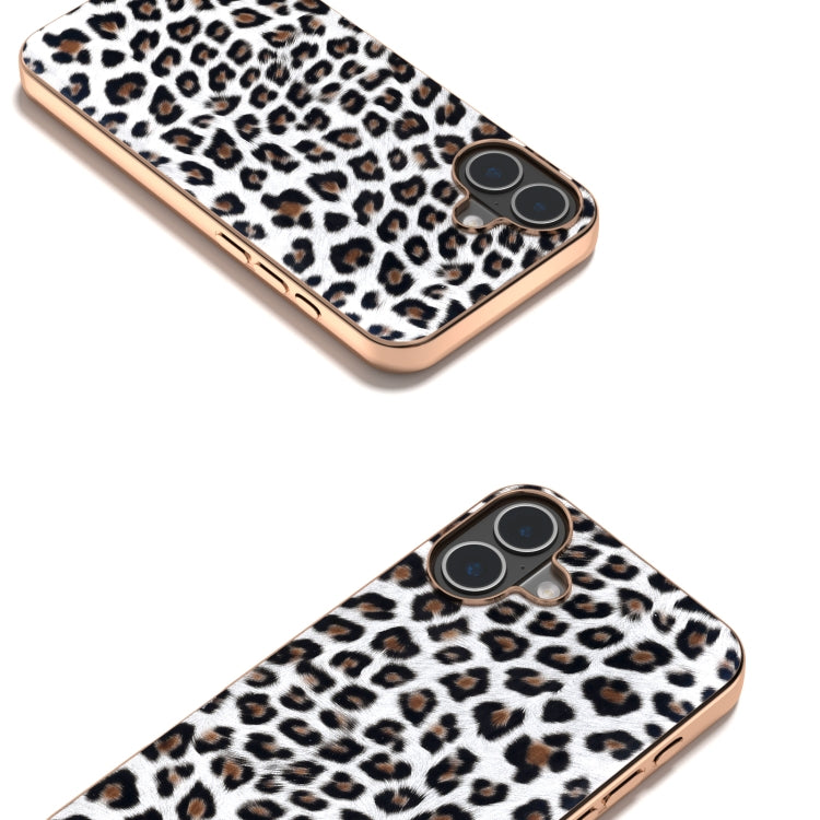 For iPhone 16 Nano Plating Leopard Print Phone Case(Silver) - iPhone 16 Cases by buy2fix | Online Shopping UK | buy2fix