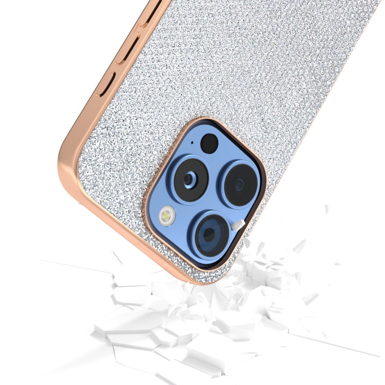 For iPhone 16 Pro Nano Plating Diamond Texture Phone Case(Silver) - iPhone 16 Pro Cases by buy2fix | Online Shopping UK | buy2fix