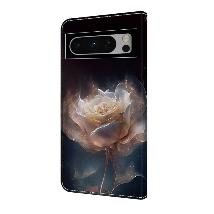 For Google Pixel 9 Pro XL Crystal Painted Leather Phone case(Peony) - Google Cases by buy2fix | Online Shopping UK | buy2fix