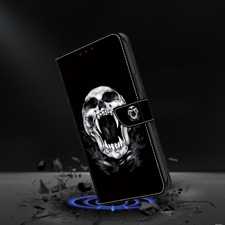 For iPhone 16 Crystal Painted Leather Phone case(Skull) - iPhone 16 Cases by buy2fix | Online Shopping UK | buy2fix