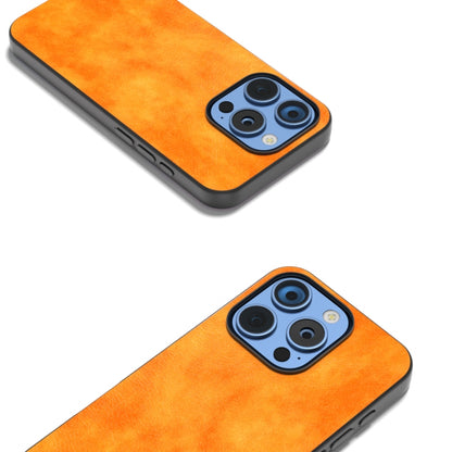 For iPhone 16 Pro Max Dual Color Lichi Texture PU Phone Case(Orange) - iPhone 16 Pro Max Cases by buy2fix | Online Shopping UK | buy2fix