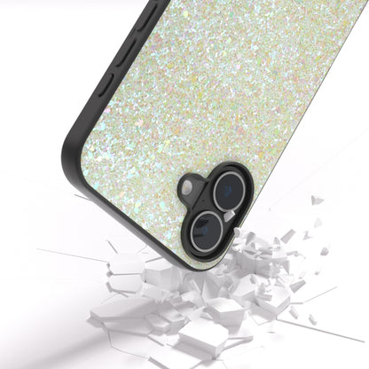 For iPhone 16 Plus Black Frame Colorful Glitter Phone Case(Gold) - iPhone 16 Plus Cases by buy2fix | Online Shopping UK | buy2fix