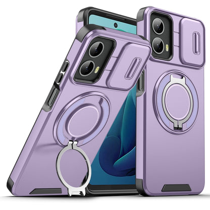 For Motorola Moto G 5G 2024 Sliding Camshield Ring Holder Phone Case(Purple) - Motorola Cases by buy2fix | Online Shopping UK | buy2fix