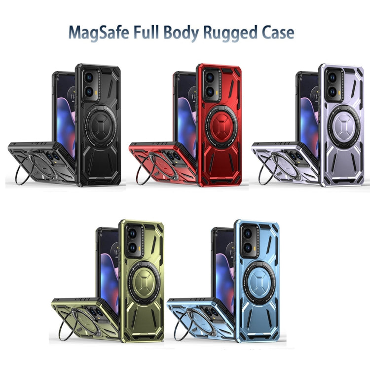 For Motorola Moto G 5G 2024 Armor II Series MagSafe Magnetic Holder Phone Case(Light Purple) - Motorola Cases by buy2fix | Online Shopping UK | buy2fix