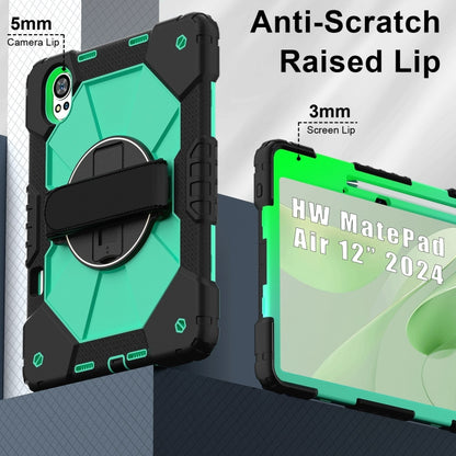 For Huawei MatePad Air 12 2024 Contrast Color Robot Silicone Hybrid PC Tablet Case(Black Mint Green) - Huawei by buy2fix | Online Shopping UK | buy2fix