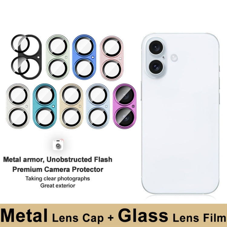 For iPhone 16 / 16 Plus IMAK Metal Armor Premium Camera Protector Film(Black) - iPhone 16 Tempered Glass by imak | Online Shopping UK | buy2fix