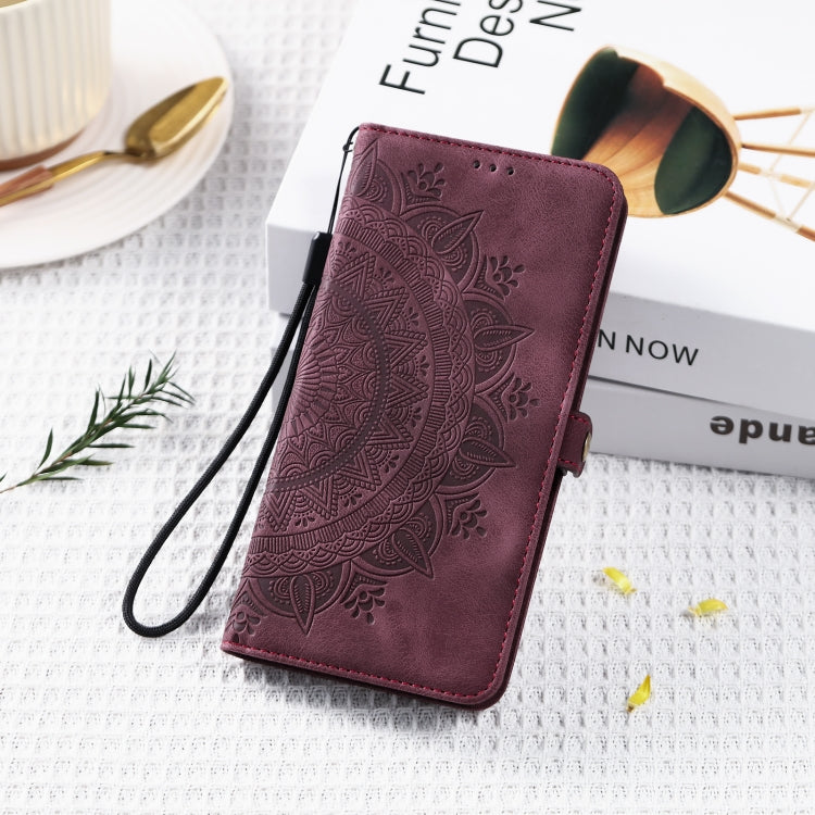 For Google Pixel 9 / 9 Pro Skin Feel Totem Embossed Leather Phone Case(Wine Red) - Google Cases by buy2fix | Online Shopping UK | buy2fix