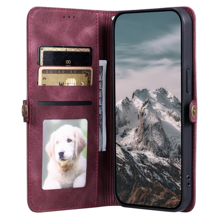 For Google Pixel 9 / 9 Pro Skin Feel Totem Embossed Leather Phone Case(Wine Red) - Google Cases by buy2fix | Online Shopping UK | buy2fix