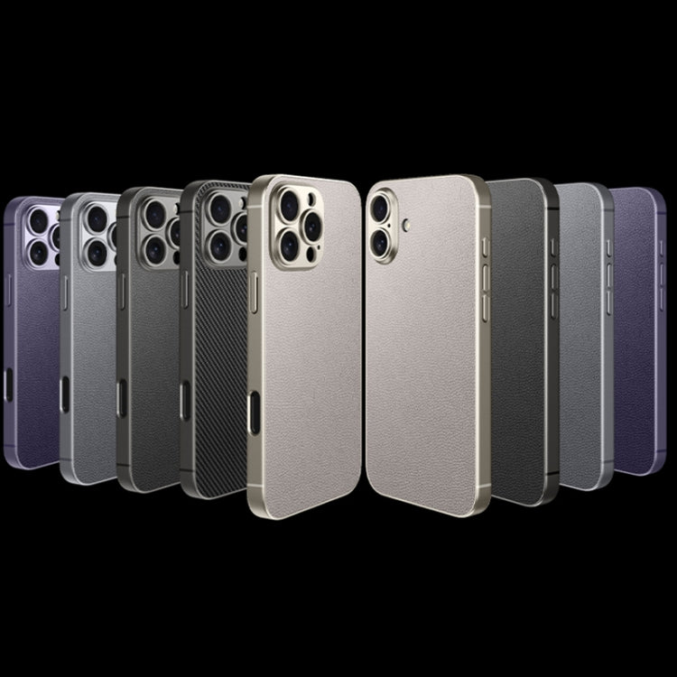 For iPhone 16 Pro GKK Metal Paint Skin Feel Leather Full Coverage Phone Case(Titanium Grey) - iPhone 16 Pro Cases by GKK | Online Shopping UK | buy2fix