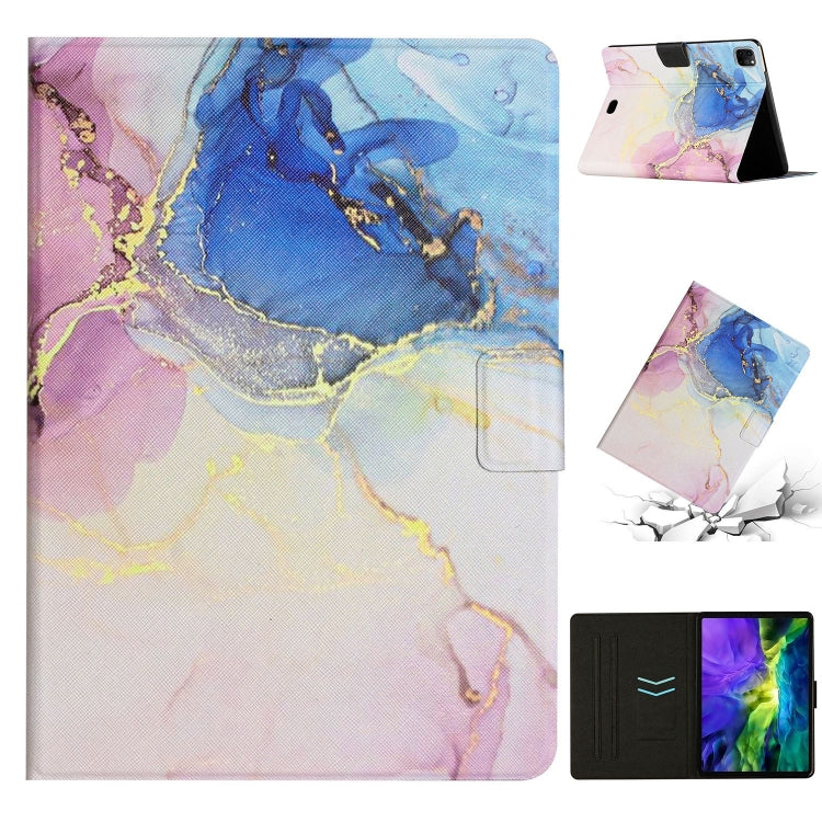 For iPad Pro 11 2024 Marble Pattern Leather Smart Tablet Case(Pink Blue) - iPad Pro 11 2024 Cases by buy2fix | Online Shopping UK | buy2fix