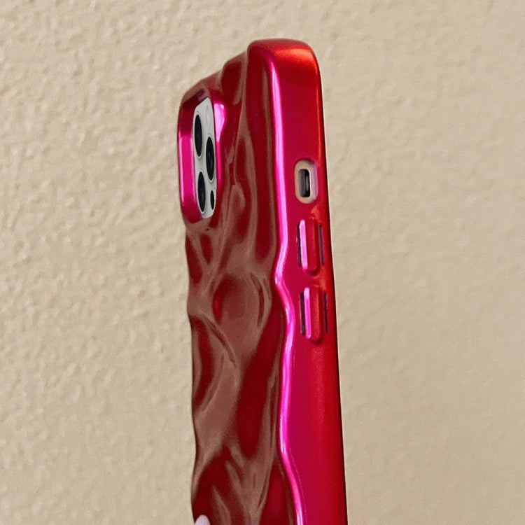 For iPhone 16 Pro Water Ripple Electroplating Paint TPU Phone Case(Rose Red) - iPhone 16 Pro Cases by buy2fix | Online Shopping UK | buy2fix