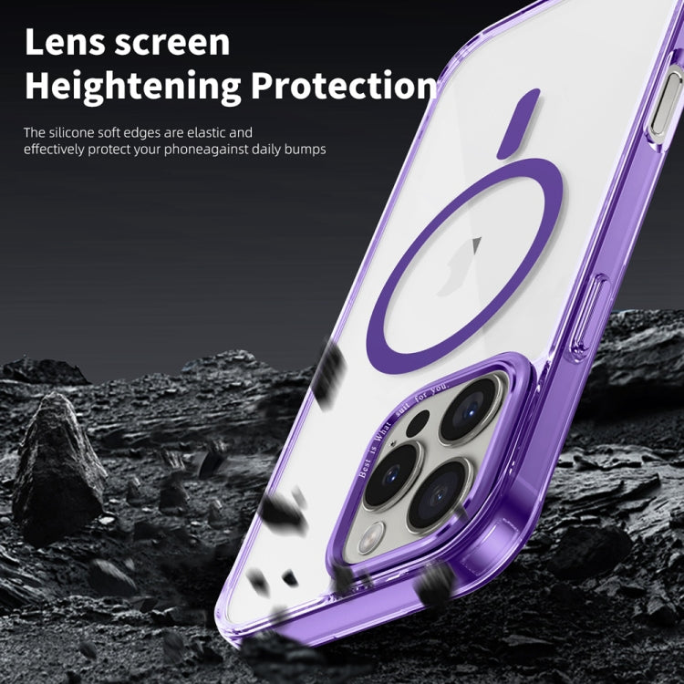 For iPhone 16 Pro Max Ice Color Magnetic Series Magsafe Magnetic PC Hybrid TPU Phone Case(Purple) - iPhone 16 Pro Max Cases by buy2fix | Online Shopping UK | buy2fix