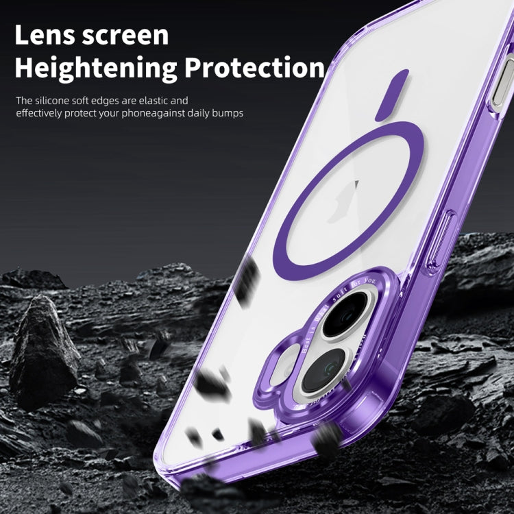 For iPhone 16 Plus Ice Color Magnetic Series Magsafe Magnetic PC Hybrid TPU Phone Case(Purple) - iPhone 16 Plus Cases by buy2fix | Online Shopping UK | buy2fix