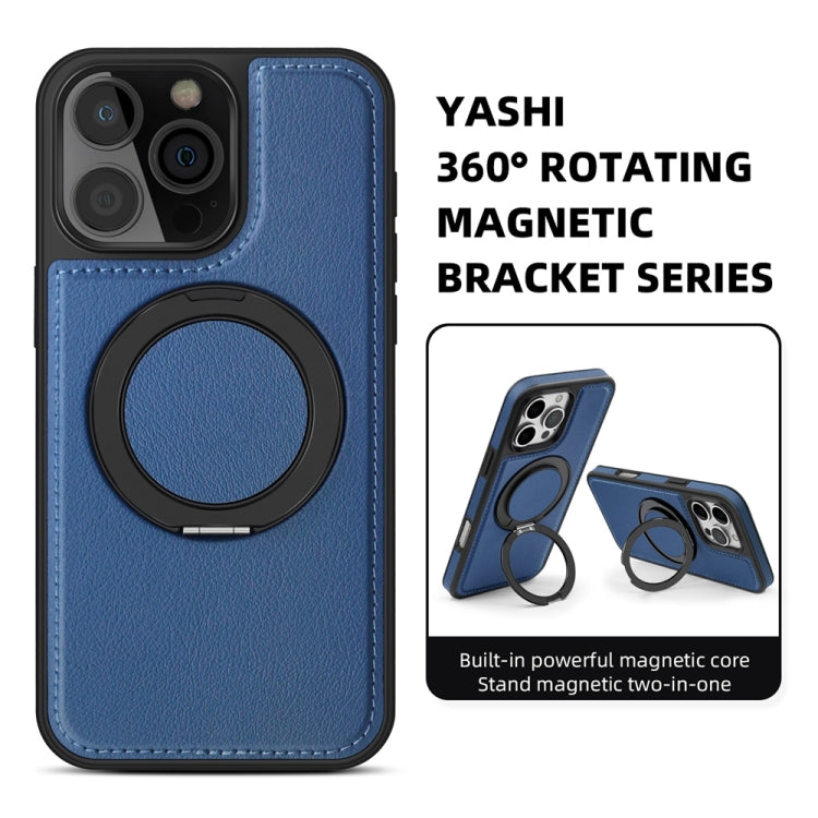 For iPhone 16 Pro Max Yashi 360 Degree Rotating MagSafe Holder Phone Case(Blue) - iPhone 16 Pro Max Cases by buy2fix | Online Shopping UK | buy2fix