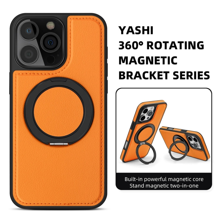 For iPhone 16 Plus Yashi 360 Degree Rotating MagSafe Holder Phone Case(Orange) - iPhone 16 Plus Cases by buy2fix | Online Shopping UK | buy2fix