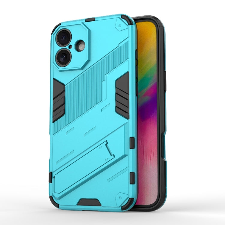 For iPhone 16 Plus Punk Armor 2 in 1 PC + TPU Phone Case with Holder(Blue) - iPhone 16 Plus Cases by buy2fix | Online Shopping UK | buy2fix