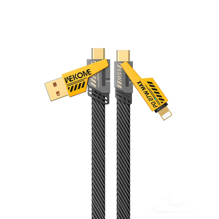 WK WDC-25 1.2m 65W USB / Type-C to Type-C / 8 Pin Converible Fast Charging Data Cable(Yellow) - Multifunction Cable by WK | Online Shopping UK | buy2fix