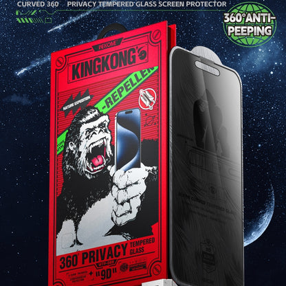 For iPhone 16 Plus / 15 Plus WK WTP-089 Space King Kong 9D Curved 360 Degree Privacy Tempered Glass Film - iPhone 16 Plus Tempered Glass by WK | Online Shopping UK | buy2fix