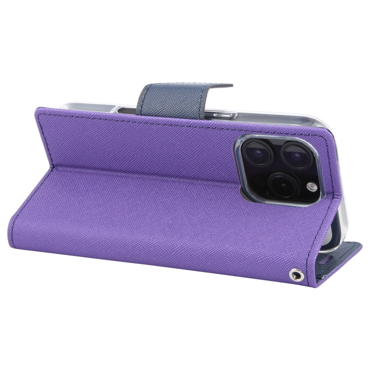 For iPhone 16 Pro Max GOOSPERY FANCY DIARY Cross Texture Leather Phone Case(Purple) - iPhone 16 Pro Max Cases by GOOSPERY | Online Shopping UK | buy2fix