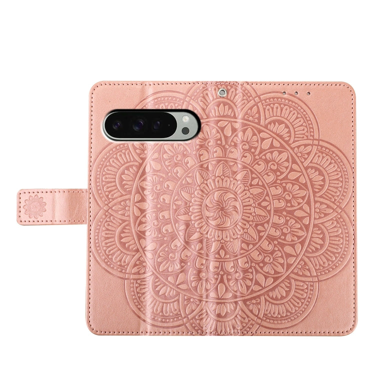 For Google Pixel 9 Pro XL Flower Embossed Leather Phone Case(Rose Gold) - Google Cases by buy2fix | Online Shopping UK | buy2fix