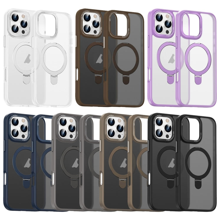 For iPhone 16 Pro Skin Feel MagSafe Magnetic Holder Phone Case(Transparent) - iPhone 16 Pro Cases by buy2fix | Online Shopping UK | buy2fix