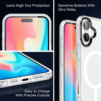 For iPhone 16 Plus Frosted Skin Feel MagSafe Transparent Phone Case(White) - iPhone 16 Plus Cases by buy2fix | Online Shopping UK | buy2fix