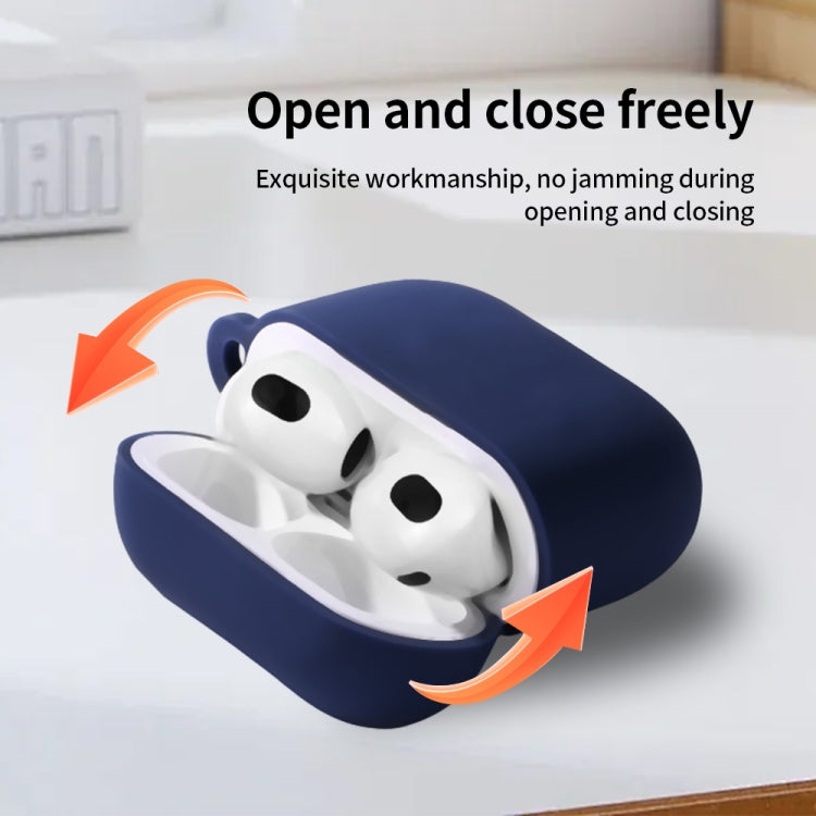 For AirPods 4 Silicone Earphone Protective Case with Hook(Orange) - For AirPods 4 by buy2fix | Online Shopping UK | buy2fix