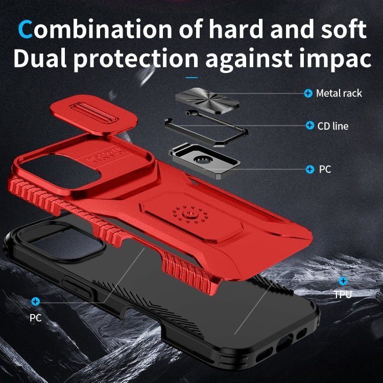 For iPhone 16 Plus Sliding Camshield Holder Phone Case(Red) - iPhone 16 Plus Cases by buy2fix | Online Shopping UK | buy2fix