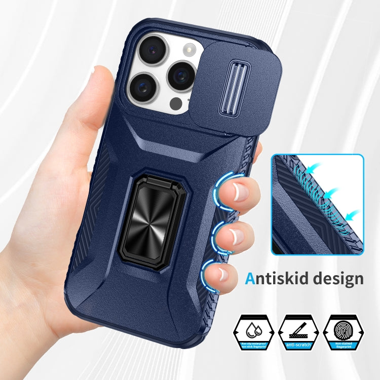 For iPhone 16 Pro Sliding Camshield Holder Phone Case(Blue) - iPhone 16 Pro Cases by buy2fix | Online Shopping UK | buy2fix