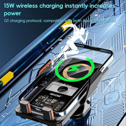 WEKOME WP-U208 15W Mechanical Transparent Wireless Charging Car Holder(Grey) - Wireless Charger Holders by WK | Online Shopping UK | buy2fix