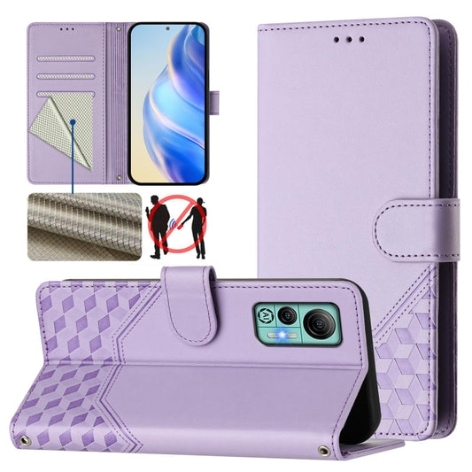 For Ulefone Note 14 Honeycomb Embossing RFID Leather Phone Case(Light Purple) - Ulefone Cases by buy2fix | Online Shopping UK | buy2fix