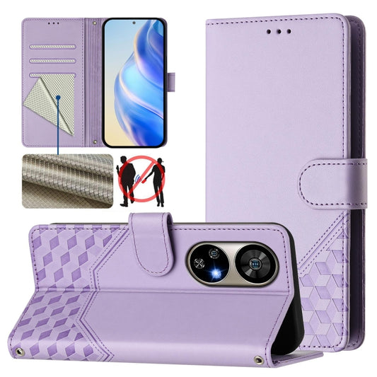 For Ulefone Note 17 Pro Honeycomb Embossing RFID Leather Phone Case(Light Purple) - Ulefone Cases by buy2fix | Online Shopping UK | buy2fix