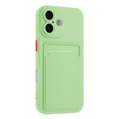 For iPhone 16 Plus Skin Feel Card Contrast Color Button TPU Phone Case(Light Green) - iPhone 16 Plus Cases by buy2fix | Online Shopping UK | buy2fix