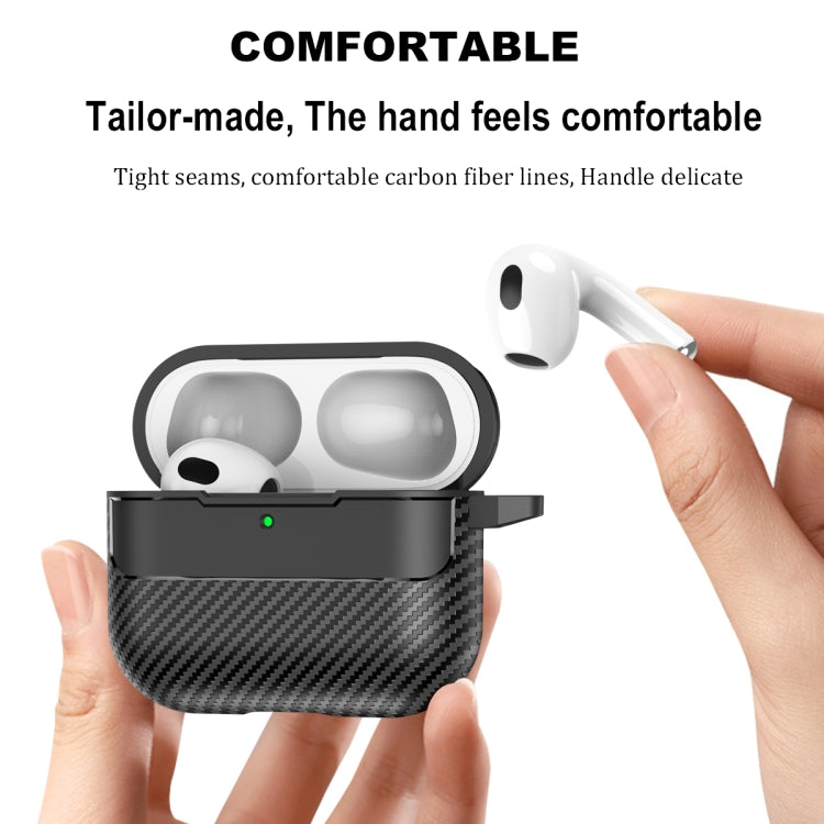 For AirPods 4 Carbon Fiber Texture Bluetooth Earphone Protective Case(Transparent) - For AirPods 4 by buy2fix | Online Shopping UK | buy2fix