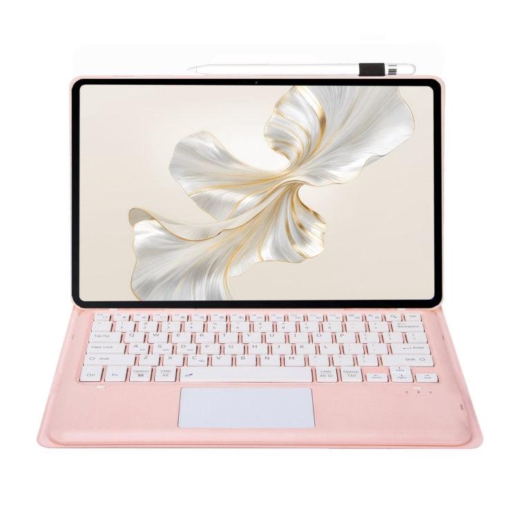 For Huawei MatePad Pro 12.2 Ultra-thin Detachable Bluetooth Keyboard Leather Tablet Case with Touchpad(Pink White) - Huawei Keyboard by buy2fix | Online Shopping UK | buy2fix