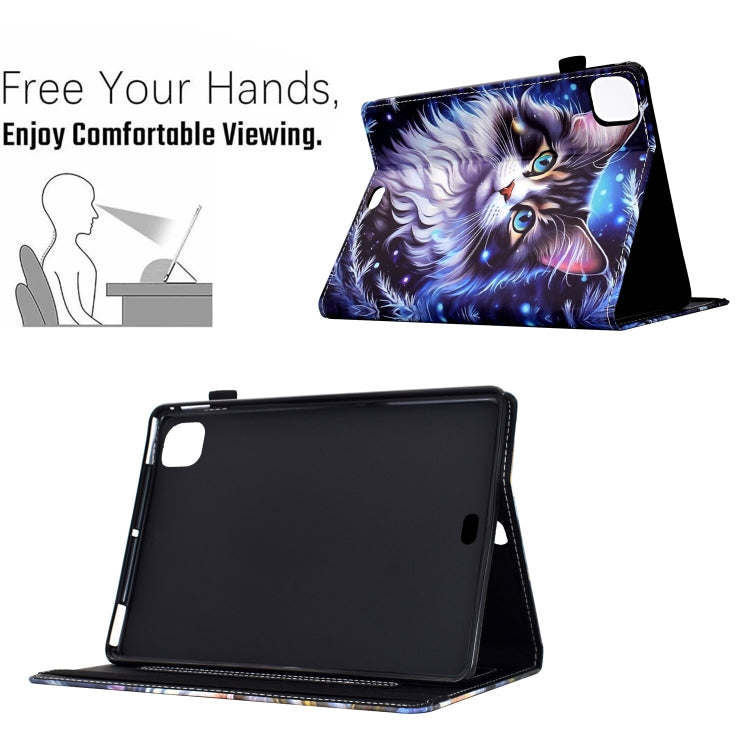 For iPad Pro 11 2024 Painted Pattern Leather Tablet Case(Tabby Cat) - iPad Pro 11 2024 Cases by buy2fix | Online Shopping UK | buy2fix