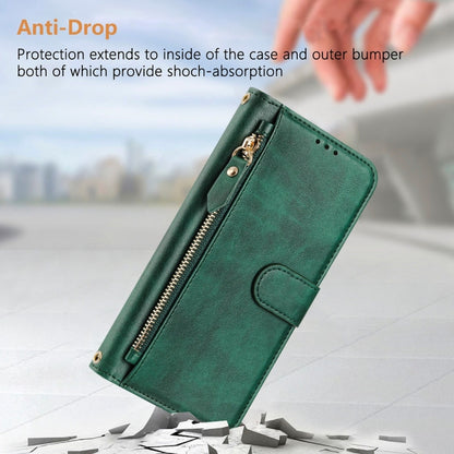 For Motorola Moto G Play 5G 2024 Multi-Card Slots Zipper Wallet Leather Phone Case(Green) - Motorola Cases by buy2fix | Online Shopping UK | buy2fix