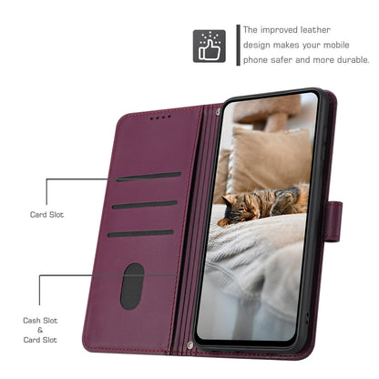 For Motorola Moto G Power 5G 2024 Embossed Kitten Phone Leather Case with Lanyard(Wine Red) - Motorola Cases by buy2fix | Online Shopping UK | buy2fix