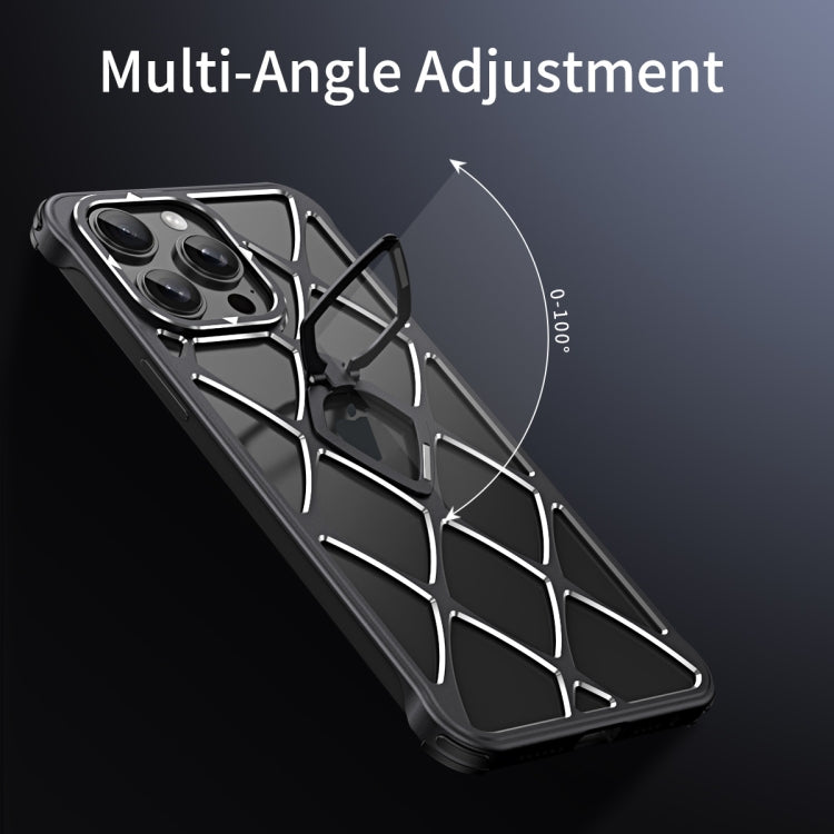 For iPhone 16 Pro Holder Metal Phone Case(Titanium) - iPhone 16 Pro Cases by buy2fix | Online Shopping UK | buy2fix