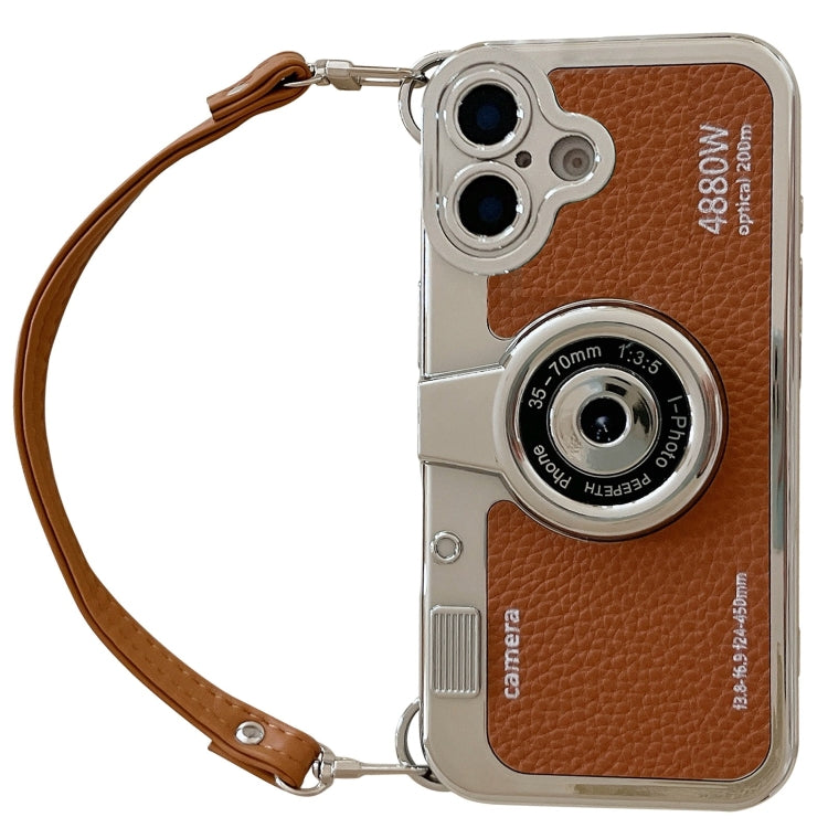 For iPhone 16 Camera Style Phone Case(Brown) - iPhone 16 Cases by buy2fix | Online Shopping UK | buy2fix