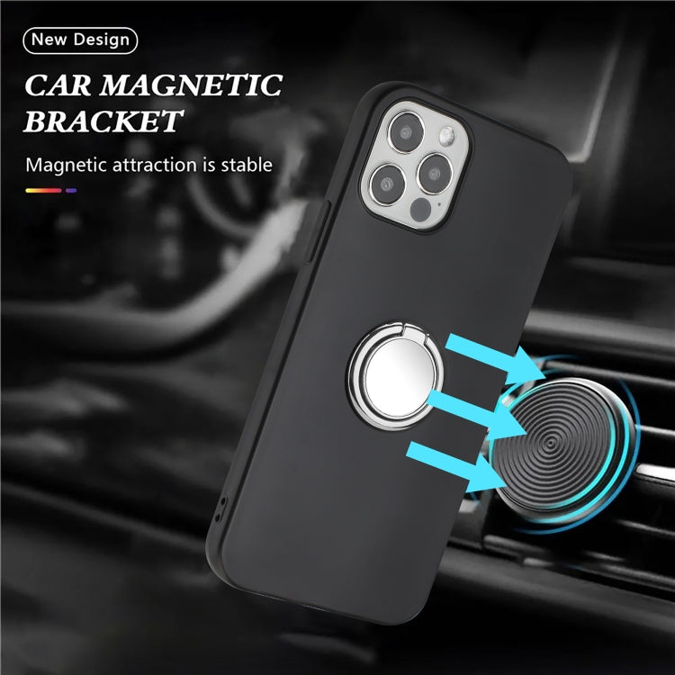 For iPhone 16 Matte Ring Holder TPU Phone Case(Silver) - iPhone 16 Cases by buy2fix | Online Shopping UK | buy2fix