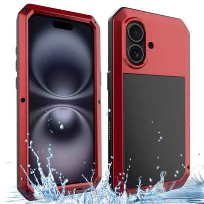 For iPhone 16 Plus Shockproof IP54 Life Waterproof Phone Case(Red) - iPhone 16 Plus Cases by buy2fix | Online Shopping UK | buy2fix