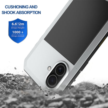 For iPhone 16 Plus Shockproof IP54 Life Waterproof Phone Case(Silver) - iPhone 16 Plus Cases by buy2fix | Online Shopping UK | buy2fix