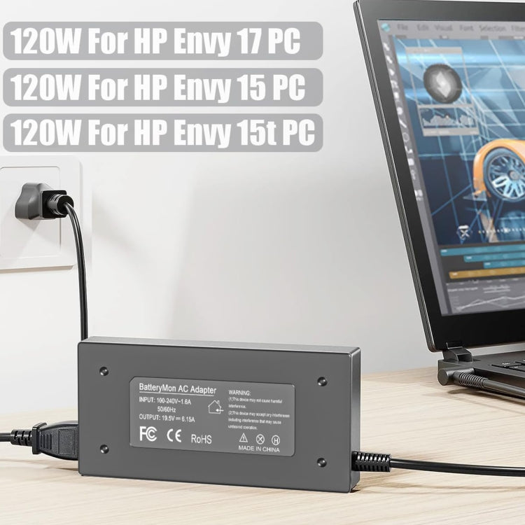 120W 19.5V 6.15A Laptop Notebook Power Adapter For HP 4.5 x 3.0, Plug:EU Plug - For HP by buy2fix | Online Shopping UK | buy2fix