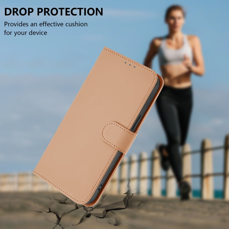 For Sony Xperia 5 VI 2024 Skin Feel Solid Color Leather Phone Case with Lanyard(Nude) - Sony Cases by buy2fix | Online Shopping UK | buy2fix