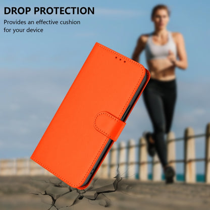 For iPhone 16 Pro Max Skin Feel Solid Color Leather Phone Case with Lanyard(Orange) - iPhone 16 Pro Max Cases by buy2fix | Online Shopping UK | buy2fix