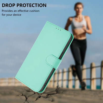 For iPhone 16 Pro Skin Feel Solid Color Leather Phone Case with Lanyard(Mint Green) - iPhone 16 Pro Cases by buy2fix | Online Shopping UK | buy2fix